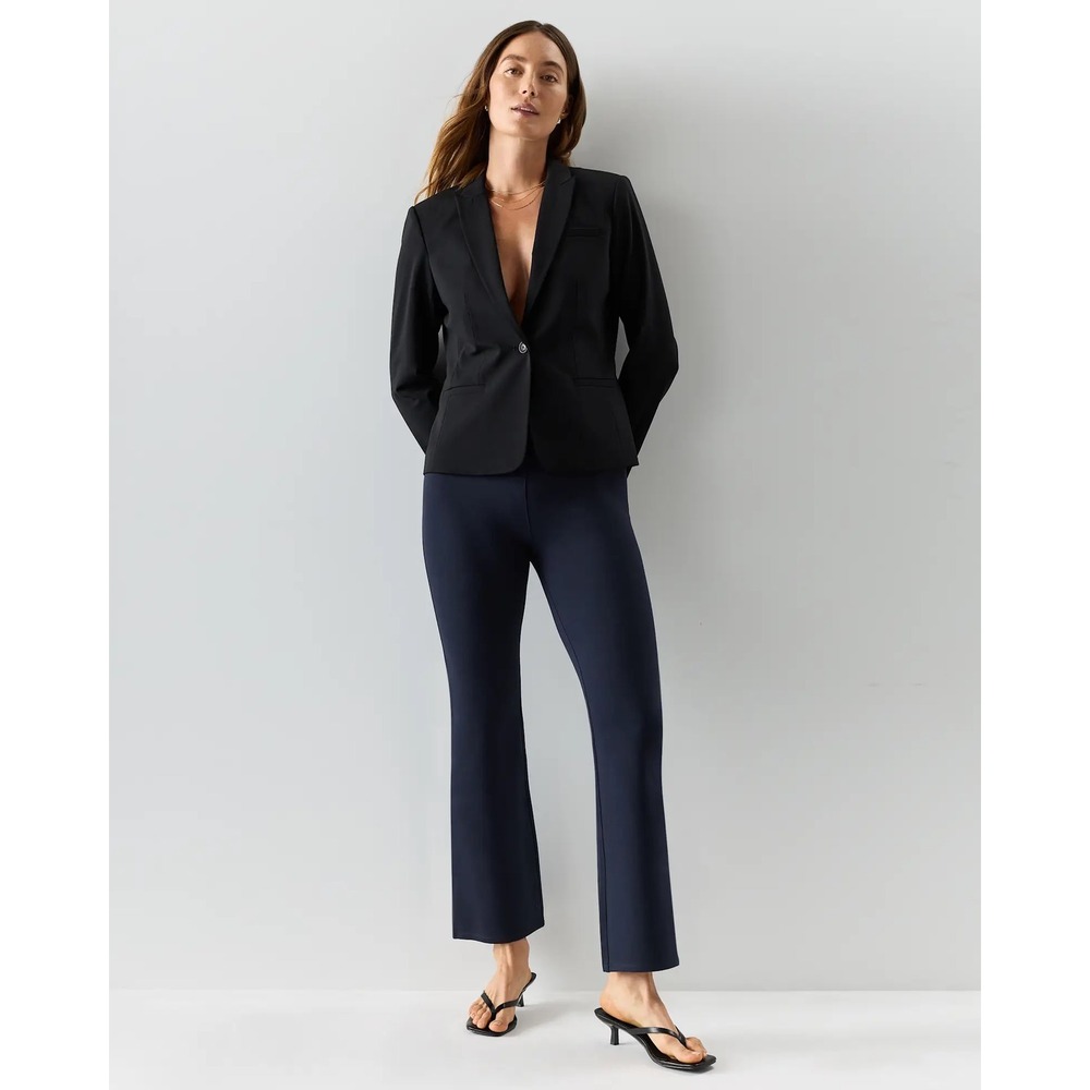 Quince Sz XL Tall Navy Blue Ultra Stretch Ponte Knit Bootcut Pull On Pants